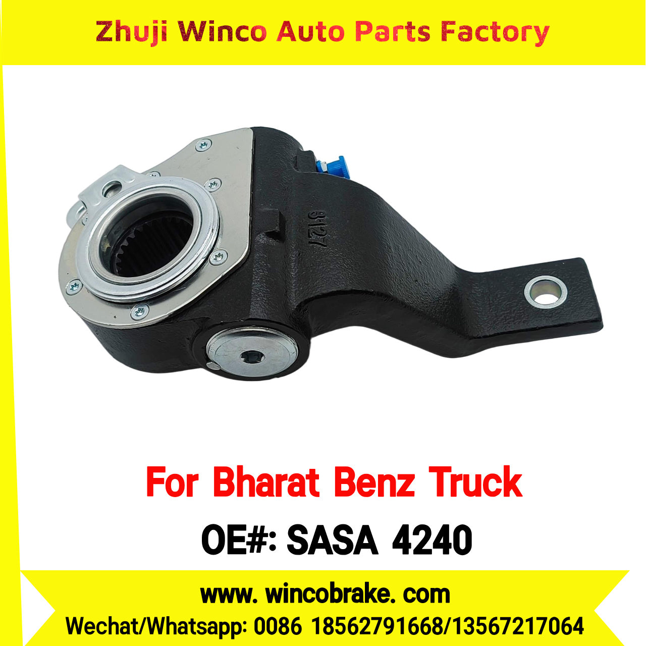 Winco OEM SASA 4240 Automatic Slack Adjuster RH for Suit to India BHARATBENZ Truck Tractor Bus All Kinds in Good Quality 24 Teeth