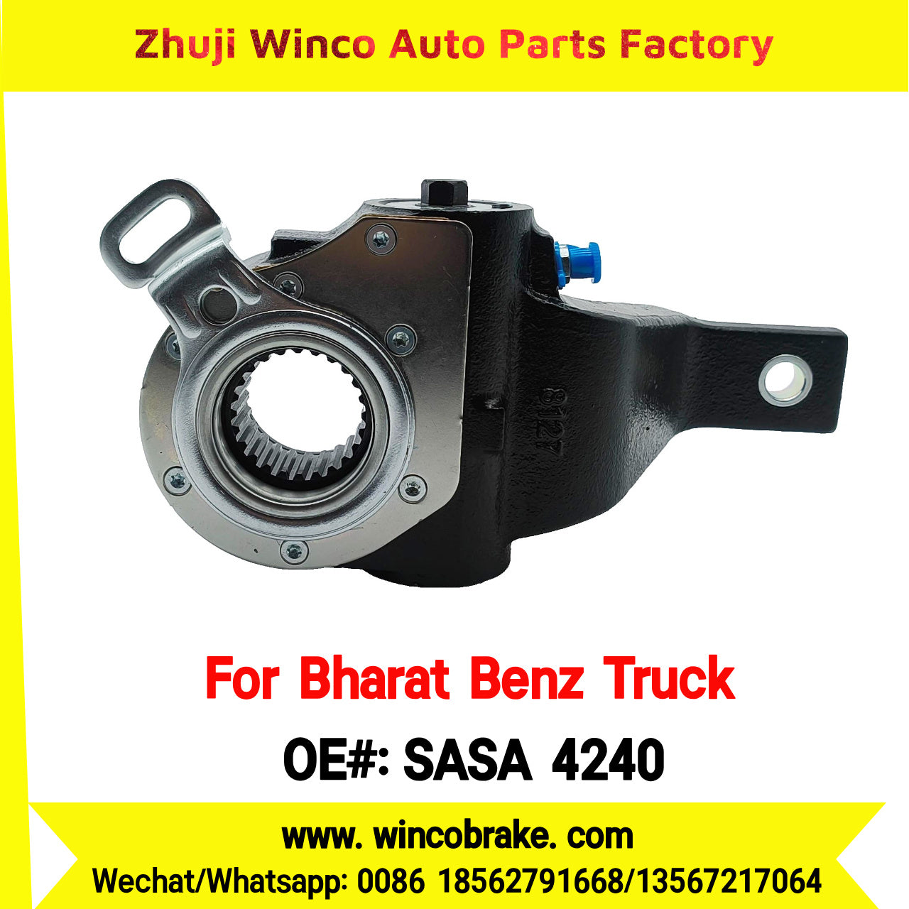 Winco OEM SASA 4240 Automatic Slack Adjuster RH for Suit to India BHARATBENZ Truck Tractor Bus All Kinds in Good Quality 24 Teeth