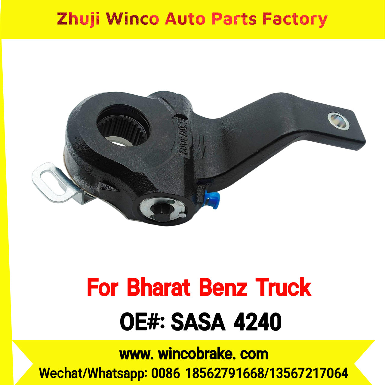 Winco OEM SASA 4240 Automatic Slack Adjuster RH for Suit to India BHARATBENZ Truck Tractor Bus All Kinds in Good Quality 24 Teeth