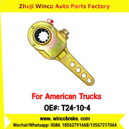 Winco OEM T24-10-4 Manual Brake Slack Adjuster MERITOR AXLE Truck Trailer Straight 4 Holes 10 Spline Brake Systems Accessory American Trucks Type To Replace Haldex