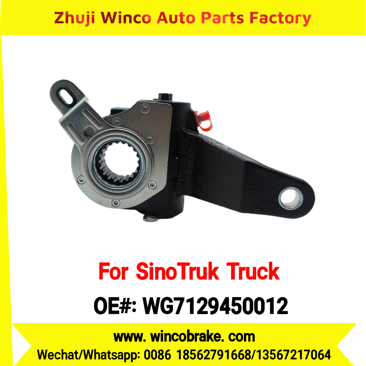 Winco OEM WG7129450012 Automatic Slack Adjuster for Suit to China Sinotruk SITRAK C7H MCP16 AXLE RH 19 Teeth Spare Parts To Replace Haldex Howo Trucks