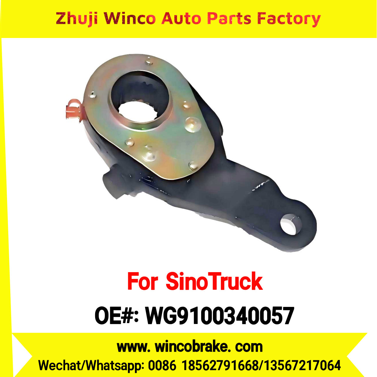 Winco OEM WG9100340057 Manufacturer Trucks Brake Parts Manual Slack Adjuster 19 Teeth for Sinotruck Howo