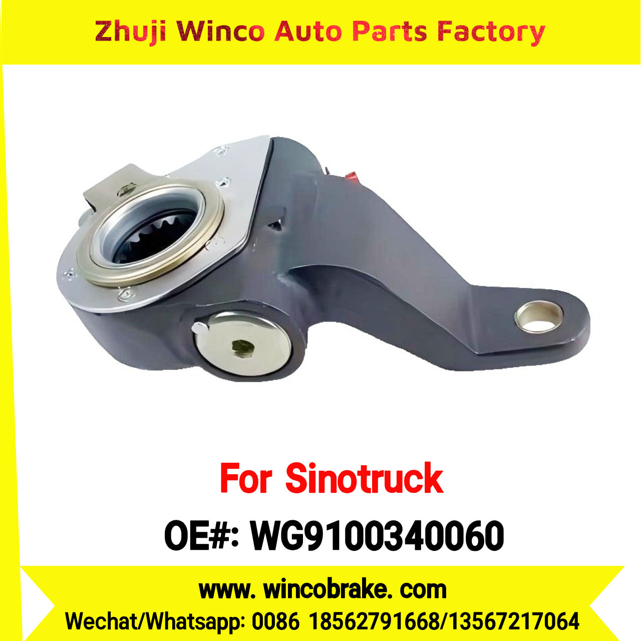 Winco OEM WG9100340060 Automatic Slack Adjuster for Suit to China Sinotruck Steyr Rear Truck RH 19 Teeth Spare Parts To Replace Haldex HOWO A7 SITRAK Trucks